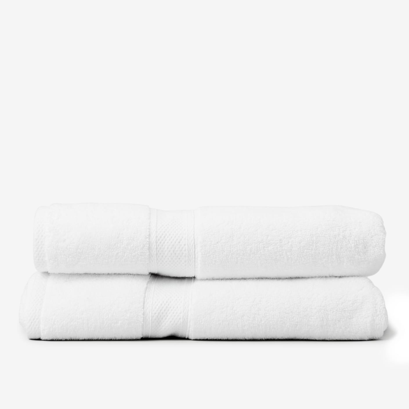 Standard Textile Home Luxury White Bath Towel, Set of Two Bespoke Post
